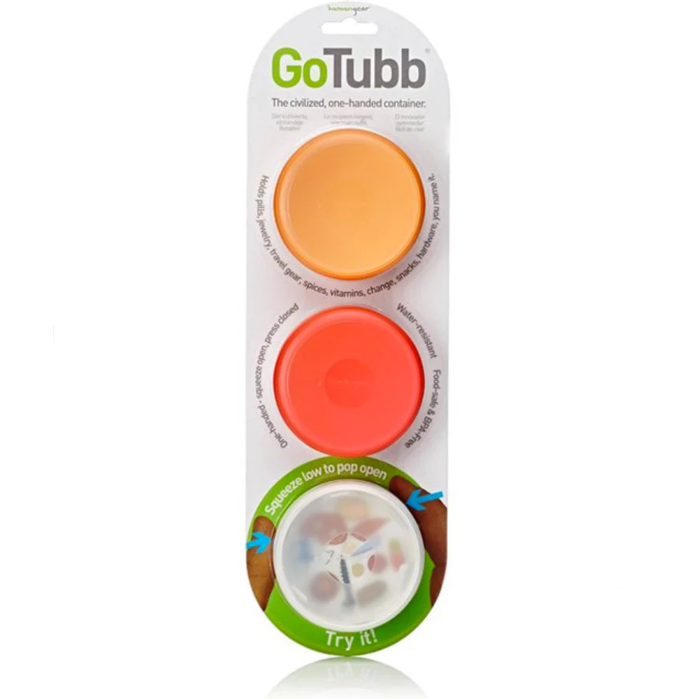 GoTubb 3-pack Medium Clear/Orange/Red