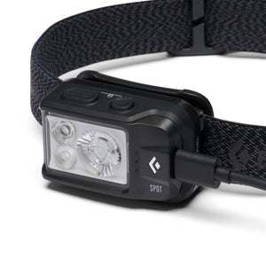 Black Diamond Spot compacte LED-hoofdlamp met verstelbare elastische hoofdband en waterdichte behuizing