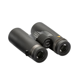 Bynolyt Robin 8x42 dakkant verrekijker met zwarte rubberen bekleding, groot centraal scherpstelwiel en twist-up oogschelpen