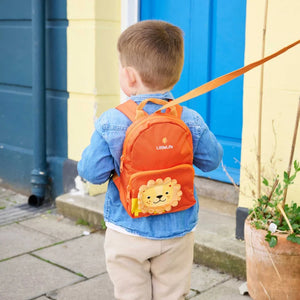 Friendly Faces Toddler Backpack kinderrugzak in de vorm van een gele leeuw met vrolijke manen en comfortabele schouderbanden 3