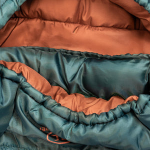 Highlander Rayet 350 comfortabele kampeerslaapzak in de kleur Pine Green met rits en warme vulling6