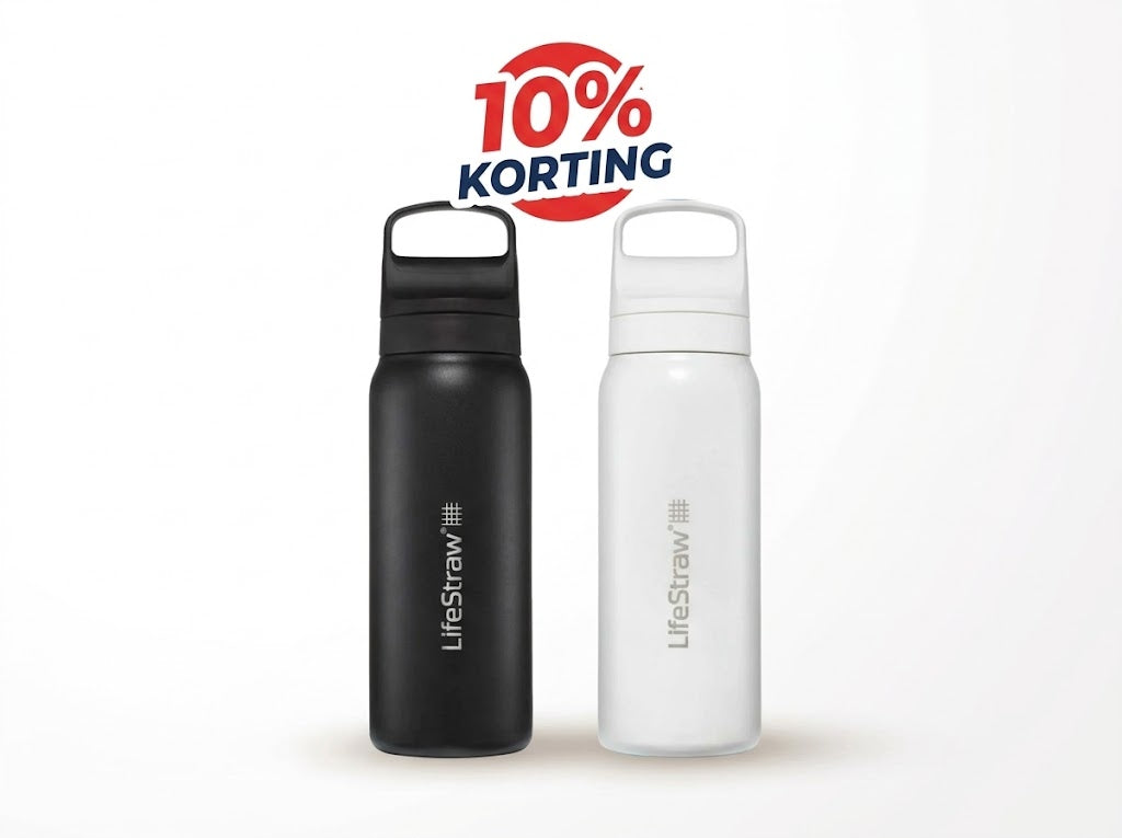 LifeStraw Go Series 2.0 dubbelwandige rvs waterfles van 700ml met geintegreerd waterfilter, draaidop en karabijnhaak
