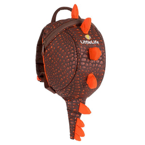 LittleLife Animal Toddler Backpack dinosaurus kinderrugzak in groen met veiligheidstuigje en handige ritssluiting