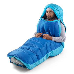 Sea to Summit Trek Down Sleeping Bag -1 Long blauwe kampeerslaapzak voor temperaturen tot min één graden