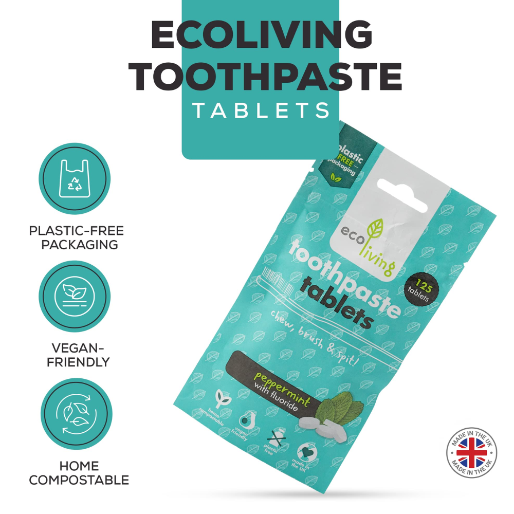 Tandpasta • Tandpasta Tabletten zonder fluorise • Kwaliteitsproduct peppermint