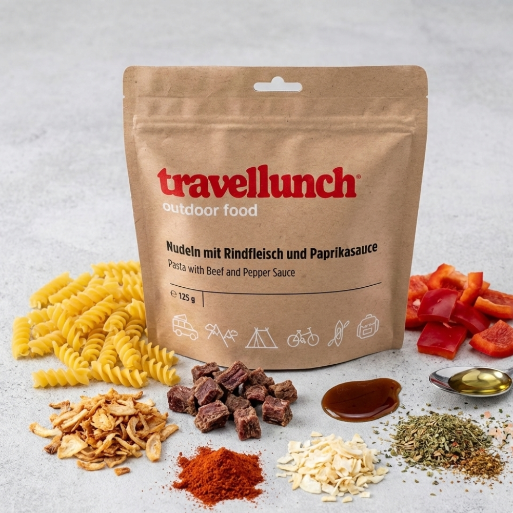 Travellunch • Pasta Rund Pepersaus • Outdoor Maaltijd