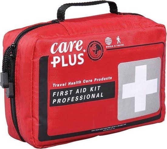 Rode Care Plus First Aid Kit Professional EHBO-doos voor reizigers met een wit kruis op de voorkant.