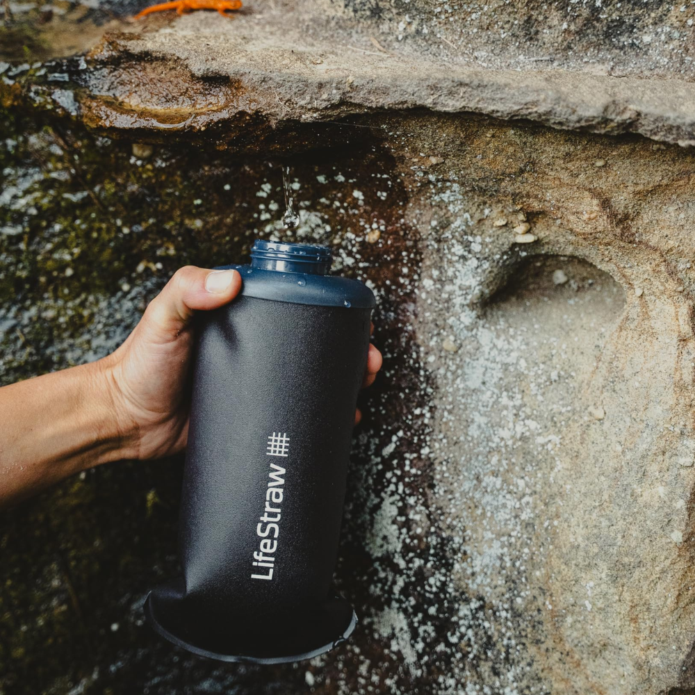 LifeStraw Peak Collapsible Bottle Squeeze Bottle met filter 650ml - Outdoor Food