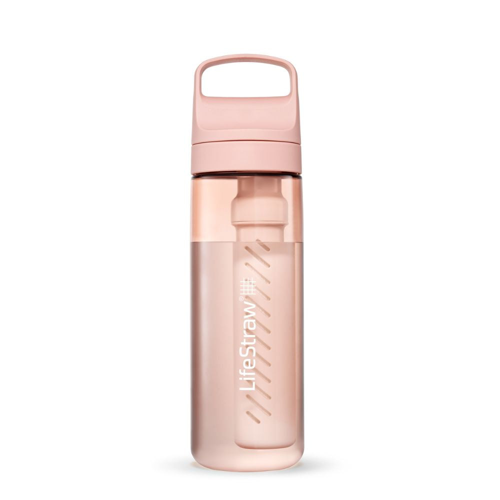 LifeStraw Go 2.0 kunststof waterfles 650ml in de zachtroze kleur Cherry Blossom.