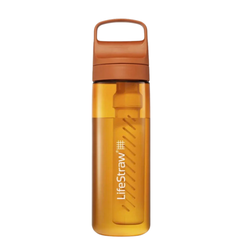 LifeStraw Go 2.0 kunststof waterfles 650ml in de opvallende kleur Kyoto Orange.