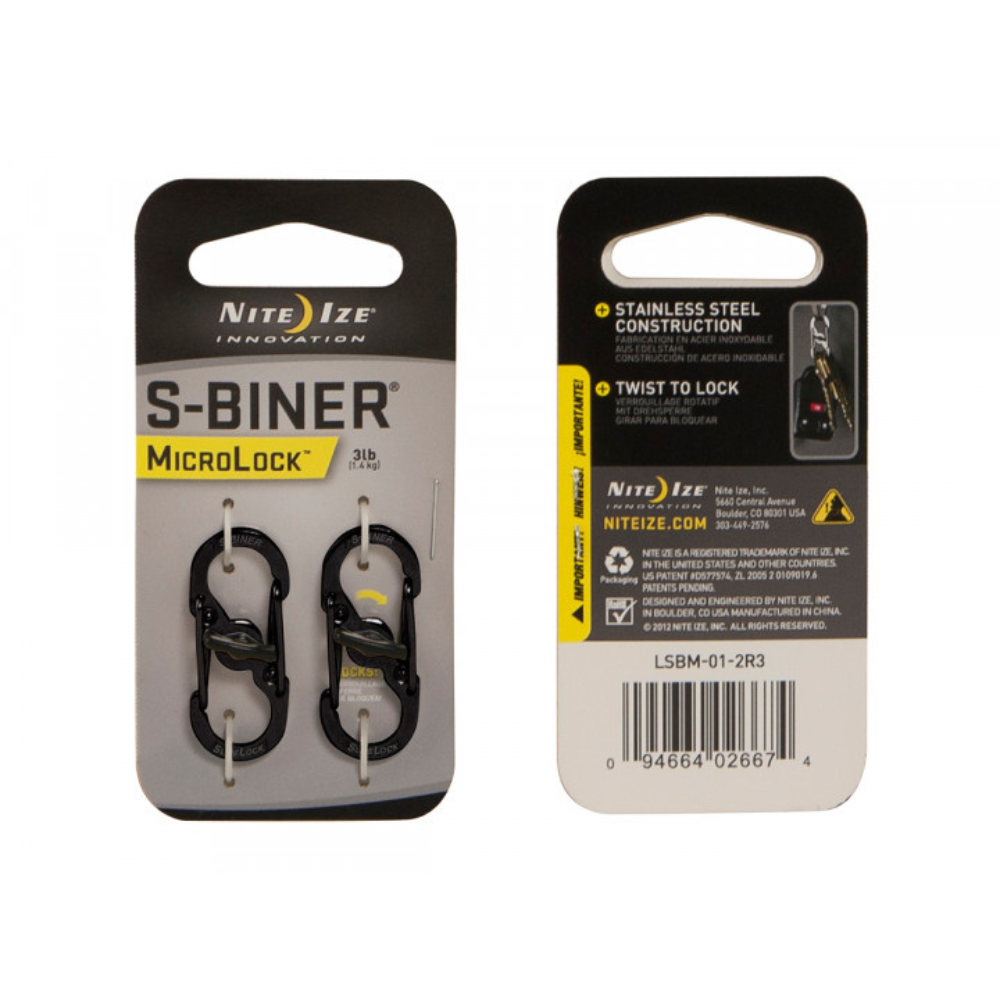 Nite Ize S-biner Karabiner Microlock 2er-Pack schwarz