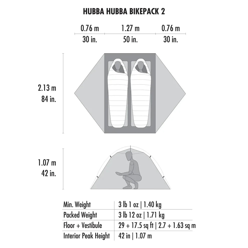 MSR - MSR • Hubba Hubba Bikepack 2 • Lichtgewicht Bikepacking Tent