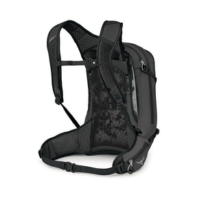 Osprey Syncro 20 Raven Black OS ademende zwarte fietsrugzak van 20 liter met AirSpeed rugpand en regenhoes