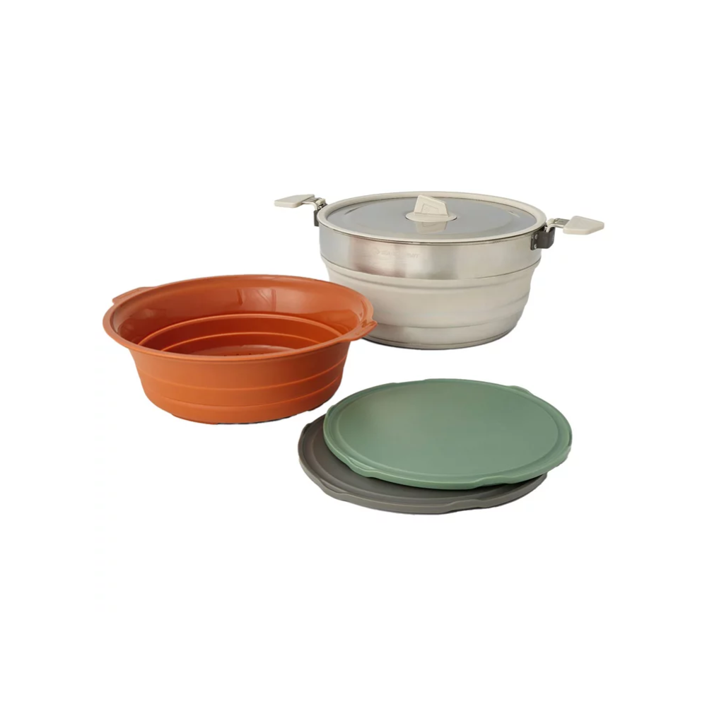 Sea to Summit Detour 5L Kookset – Opvouwbare Pan met Vergiet en Snijplanken