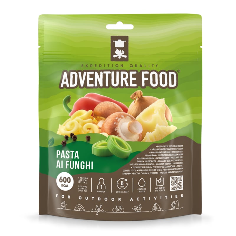 Adventure Food Pasta Al Funghi gevriesdroogde vegetarische pastamaaltijd met paddenstoelen