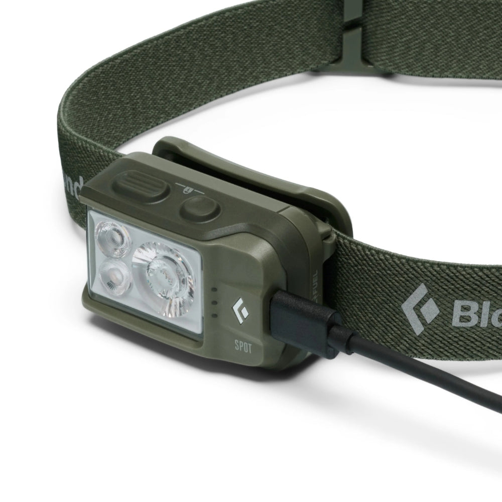 Black Diamond Spot compacte LED-hoofdlamp met verstelbare elastische hoofdband en waterdichte behuizing