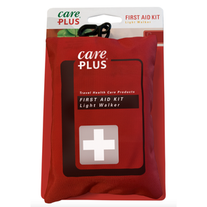 Care Plus First Aid Kit Light Walker rode EHBO-tas in kartonnen verpakking met wit kruis logo