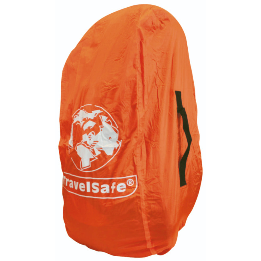 Combipack oranje transporthoes van waterafstotend materiaal voor het veilig en schoon vervoeren van een tas of backpack