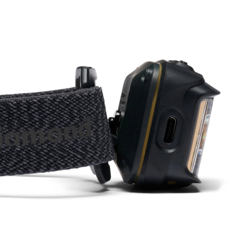 Black Diamond Storm+ 750 lumen oplaadbare en waterdichte hoofdlamp in de kleur zwart met verstelbare hoofdband