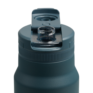 Dometic Chug Bottle 1L ingezoomd op de groene dop met handgreep