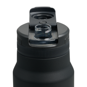 Dometic Chug Bottle 1L ingezoomd op de zwarte dop met open mondstuk