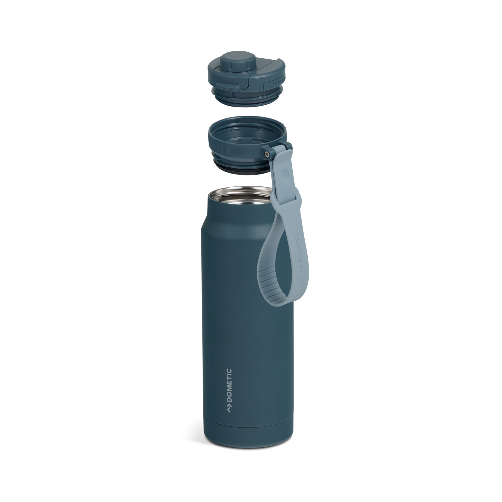 Dometic Chug Bottle 1L donkergroene fles met bijpassende dop en draagriem