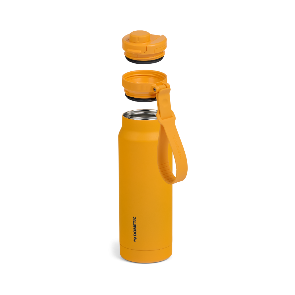Dometic Chug Bottle 1L gele fles met bijpassende dop en draagriem   