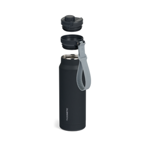 Dometic Chug Bottle 1L zwarte fles voorzien van een dop met flexibele lus