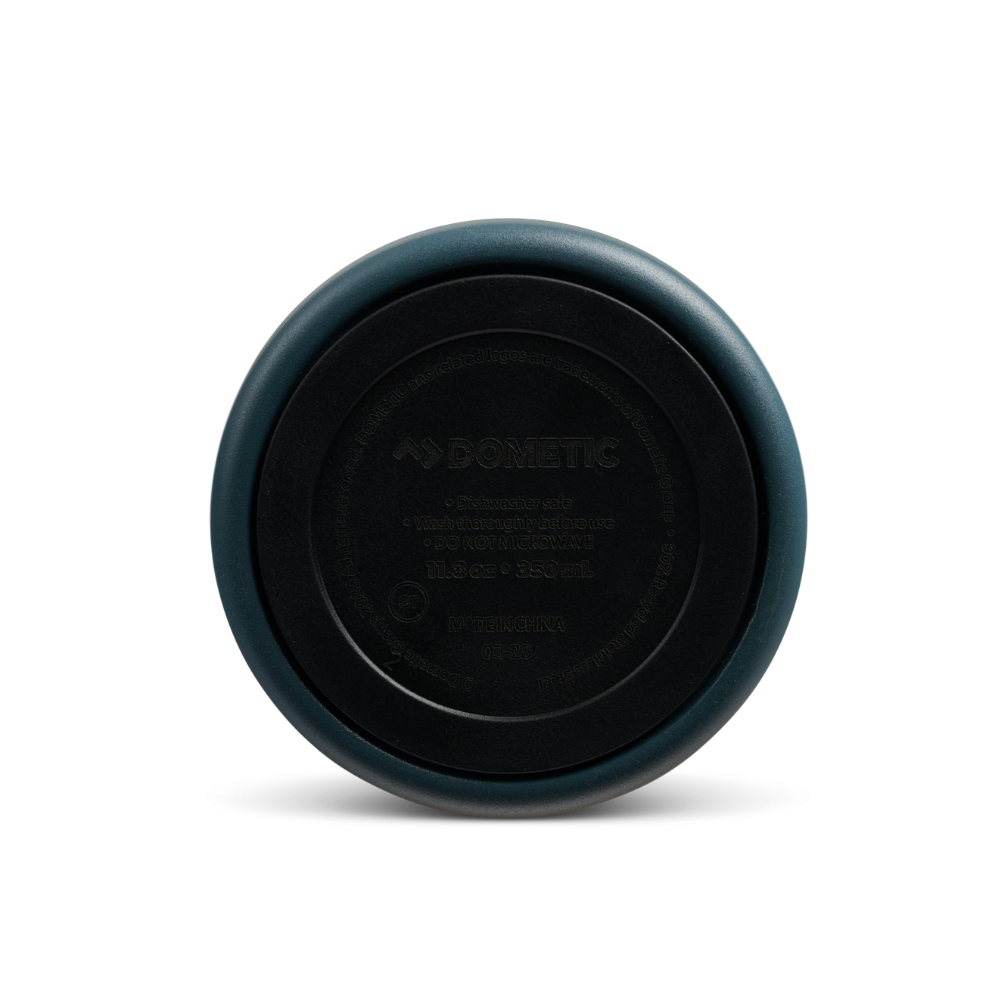 Dometic Tumbler 350ml donkergroene schroefdeksel gezien vanaf de bovenkant