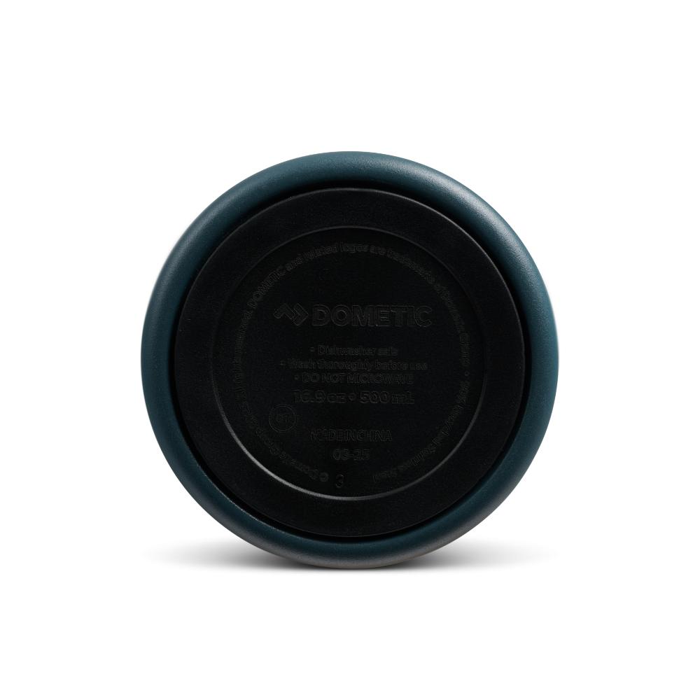 Dometic Tumbler 500ml donkergroene schroefdeksel gezien vanaf de bovenkant