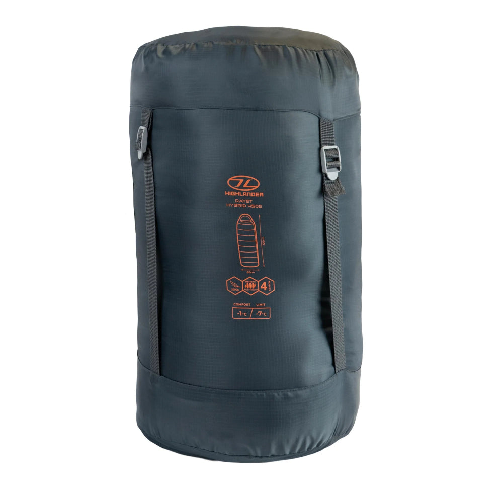 Highlander Rayet Hybrid 450E dikke 4-seizoenen mummyslaapzak met capuchon en isolerende vulling5