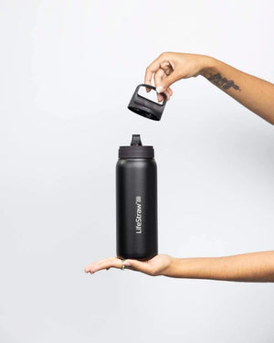 LifeStraw Go Series 2.0 dubbelwandige rvs waterfles van 700ml met geintegreerd waterfilter, draaidop en karabijnhaak