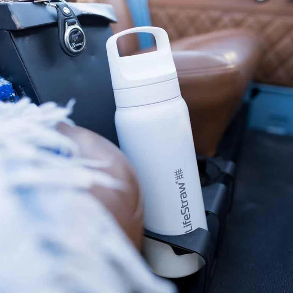 LifeStraw Go Series 2.0 dubbelwandige rvs waterfles van 700ml met geintegreerd waterfilter, draaidop en karabijnhaak