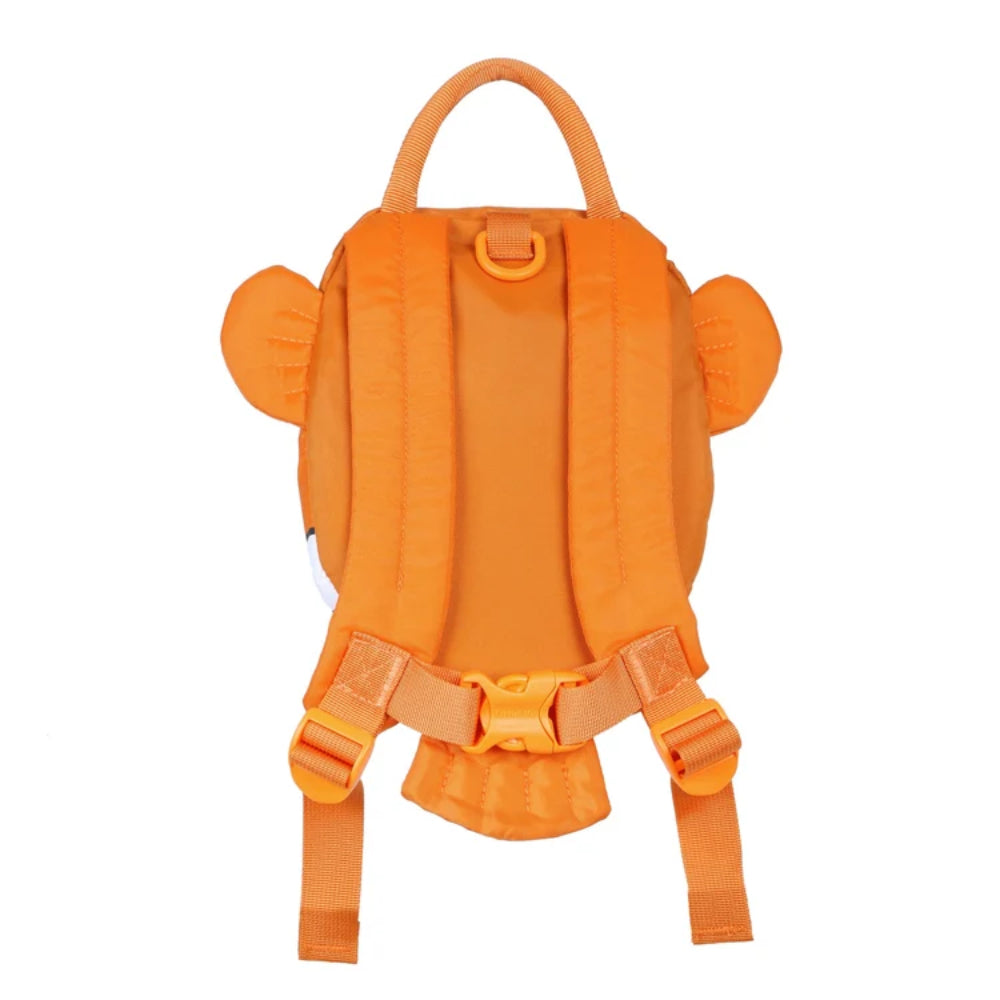 LittleLife Animal Toddler Backpack clownvis kinderrugzak in oranje met veiligheidstuigje en handige ritssluiting 3