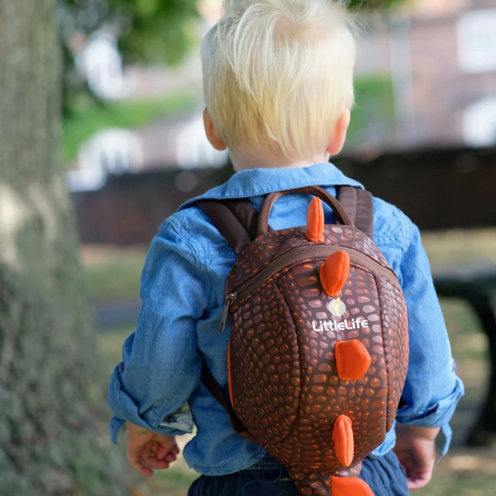 LittleLife Animal Toddler Backpack dinosaurus kinderrugzak in groen met veiligheidstuigje en handige ritssluiting 4