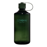  Nalgene Wide-Mouth waterfles 1000ml van stevig kunststof in donkergroen met zwarte dop   