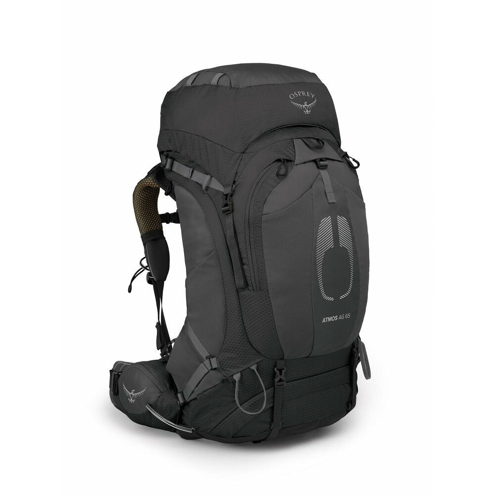 Osprey Atmos AG 65 heren trekkingrugzak in de kleur grijs met verstelbaar rugpand en een inhoud van 65 liter