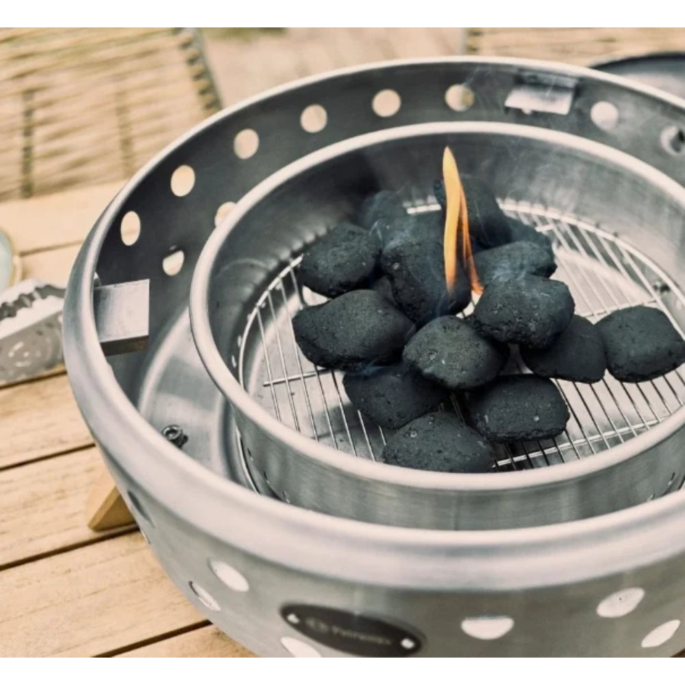 Petromax Griddle Spot plancha outdoor tafelgrill met ronde stalen bakplaat voor koken en grillen