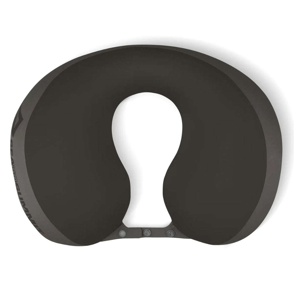Sea to Summit Aeros Premium Travel Pillow in Jet Black, een zwart, zacht en ergonomisch opblaasbaar reiskussen boven