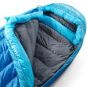 Sea to Summit Trek Down Sleeping Bag -1 Long blauwe isolerende buitenslaapzak met YKK ritsen en intern veiligheidsvak