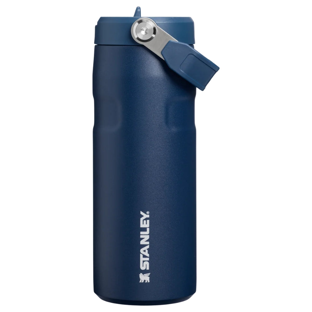 Stanley IceFlow Aerolight rvs drinkfles in matblauw met handgreep en inhoud van 0,47 liter