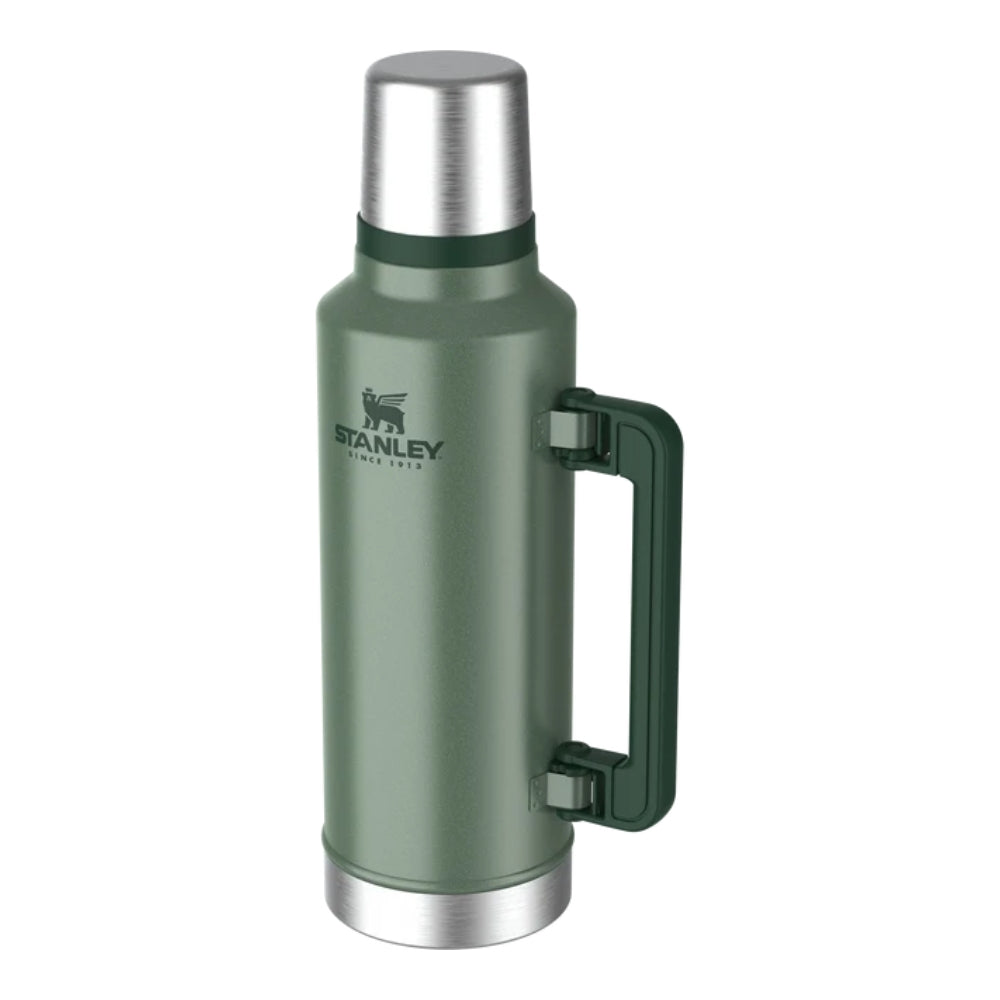 Stanley Legendary Vacuumbottle thermosfles in de kleur Hammertone Green met dubbelwandige isolatie zijkant