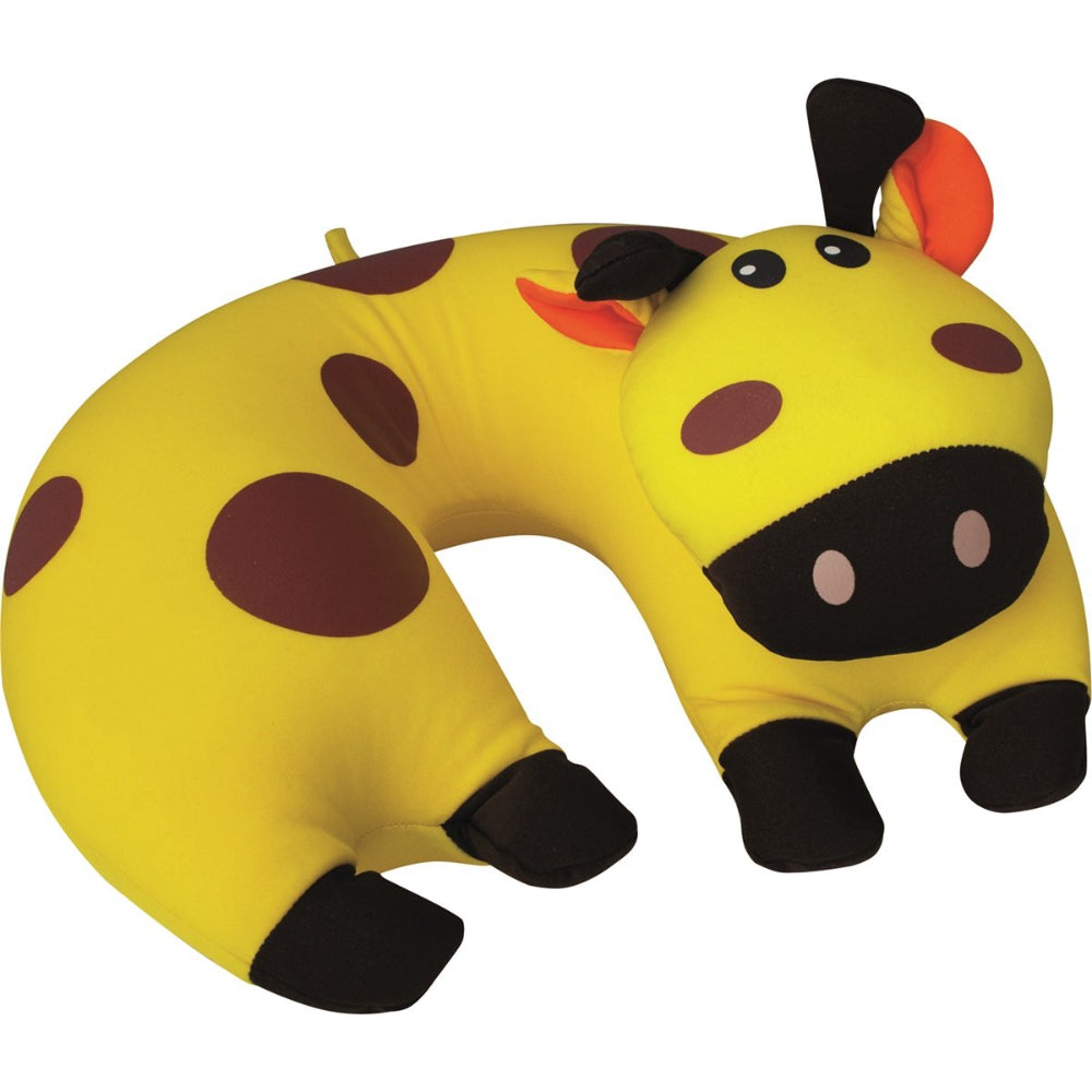 TravelSafe pluche reiskussen in de vorm van een gele giraffe, ergonomische kinderneksteun voor onderweg