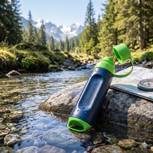 Duurzaam Limeade groen Lifestraw Peak Series Solo filter voor direct drinken uit natuurlijke waterbronnen.